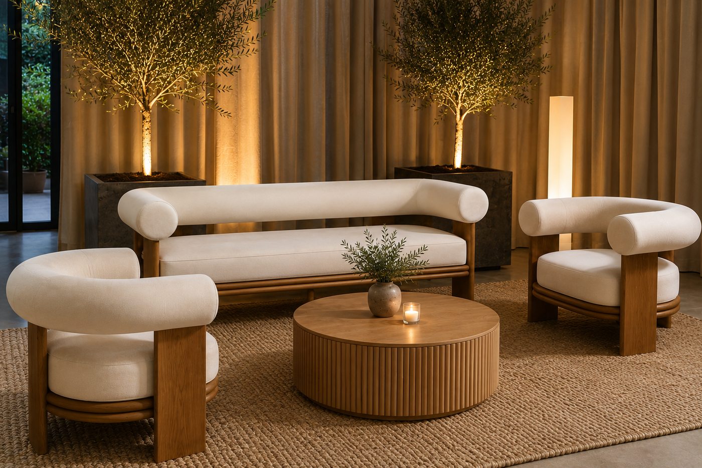 An Oak & Cane lounge setting